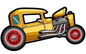 Bolide jaune hot-rod